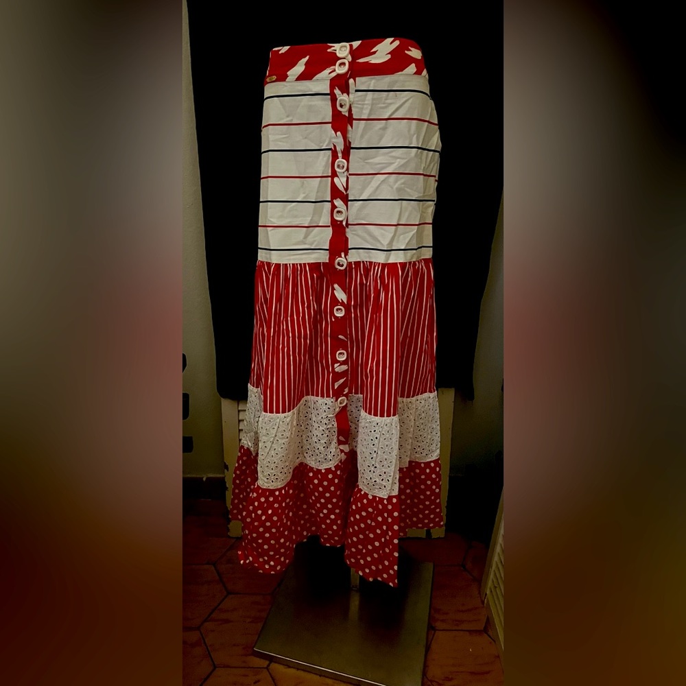 Red skirt bohemian colombia